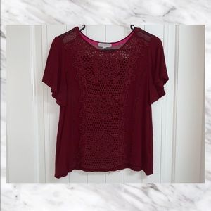 Lace Red Blouse